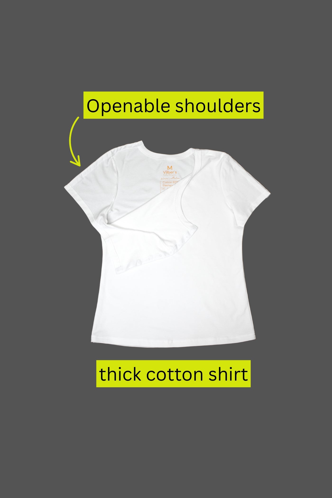 Women's T-shirt with openable shoulders | Post surgery tee
