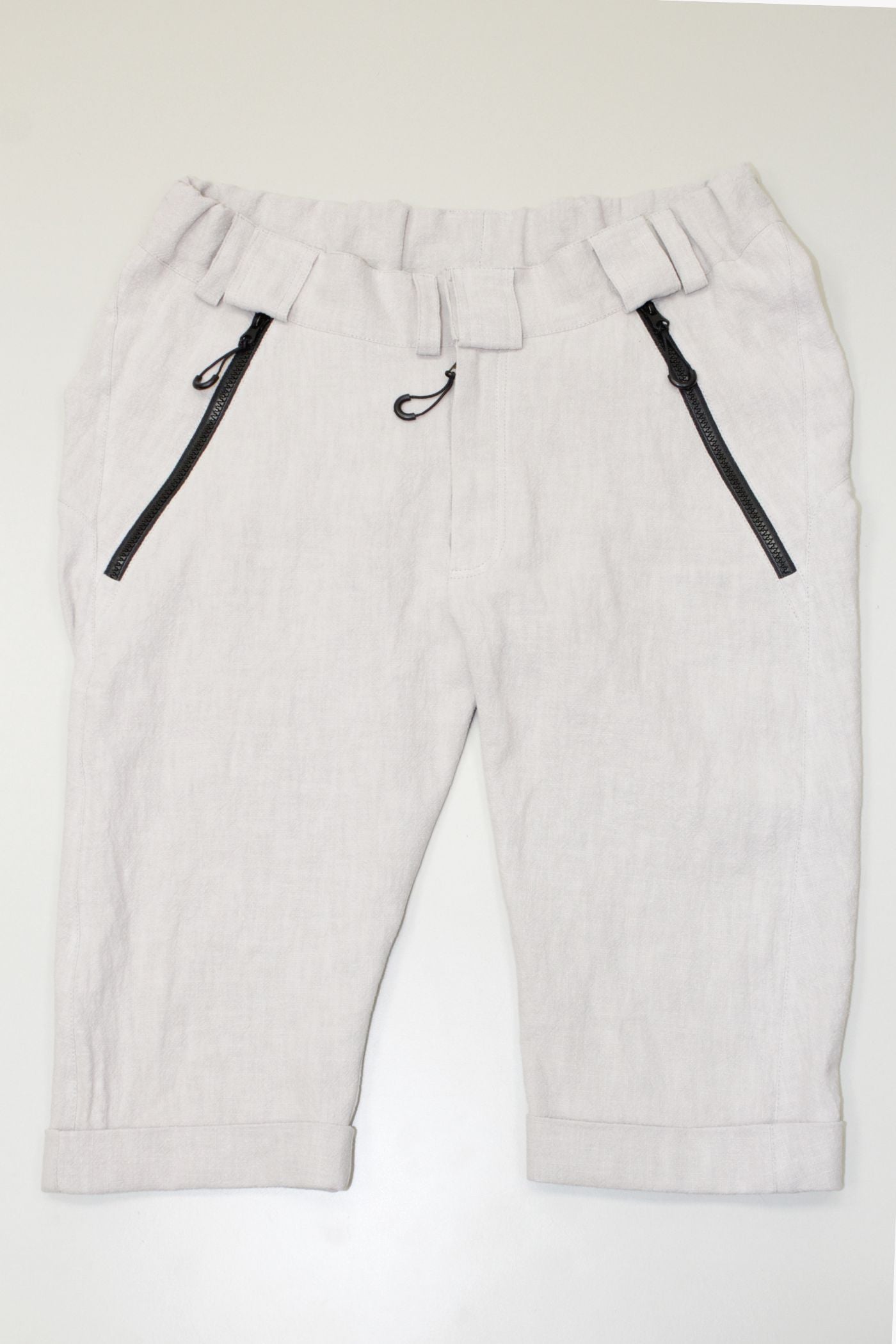 Men's wheelchair adaptive summer shorts with drop down front from skin friendly ramie fabric
