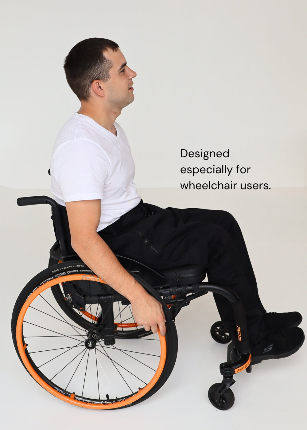 Men's wheelchair adaptive cargo pants with side pockets