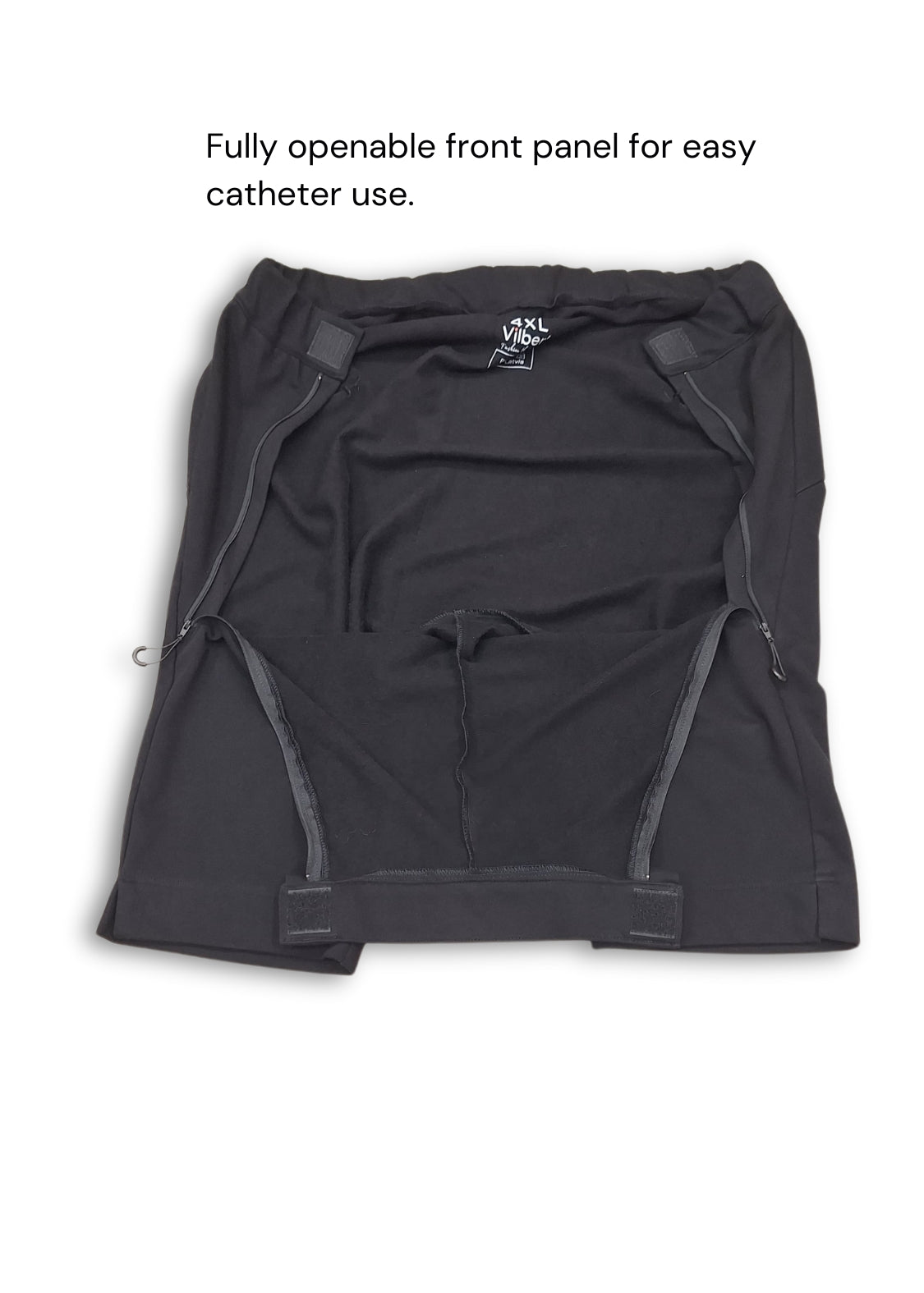 Men's wheelchair adaptive jersey shorts with drop down front