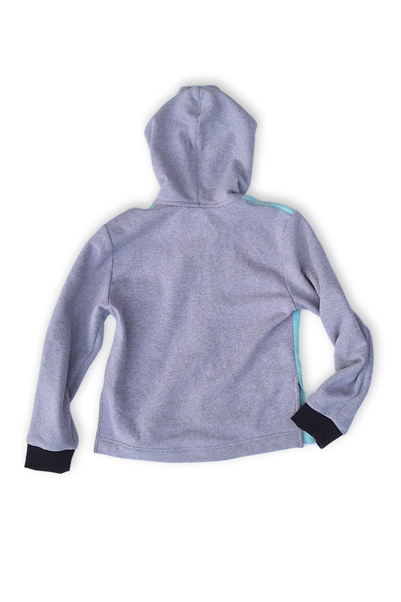 Women's denim/jersey jacket with magnetic zipper, mint