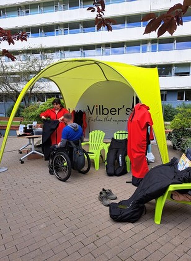 The Vilber's stand at an outdoor event