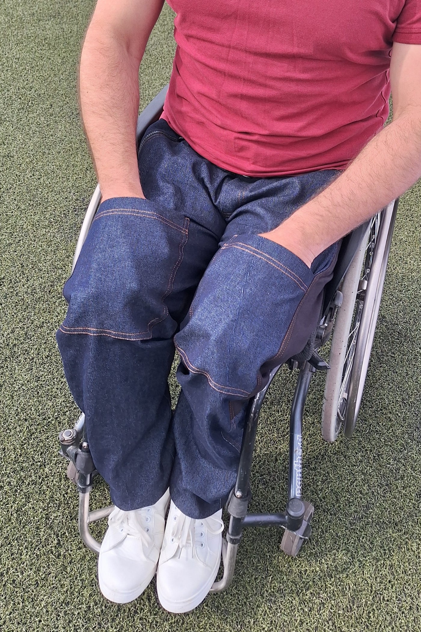 Men's wheelchair adaptive jeans