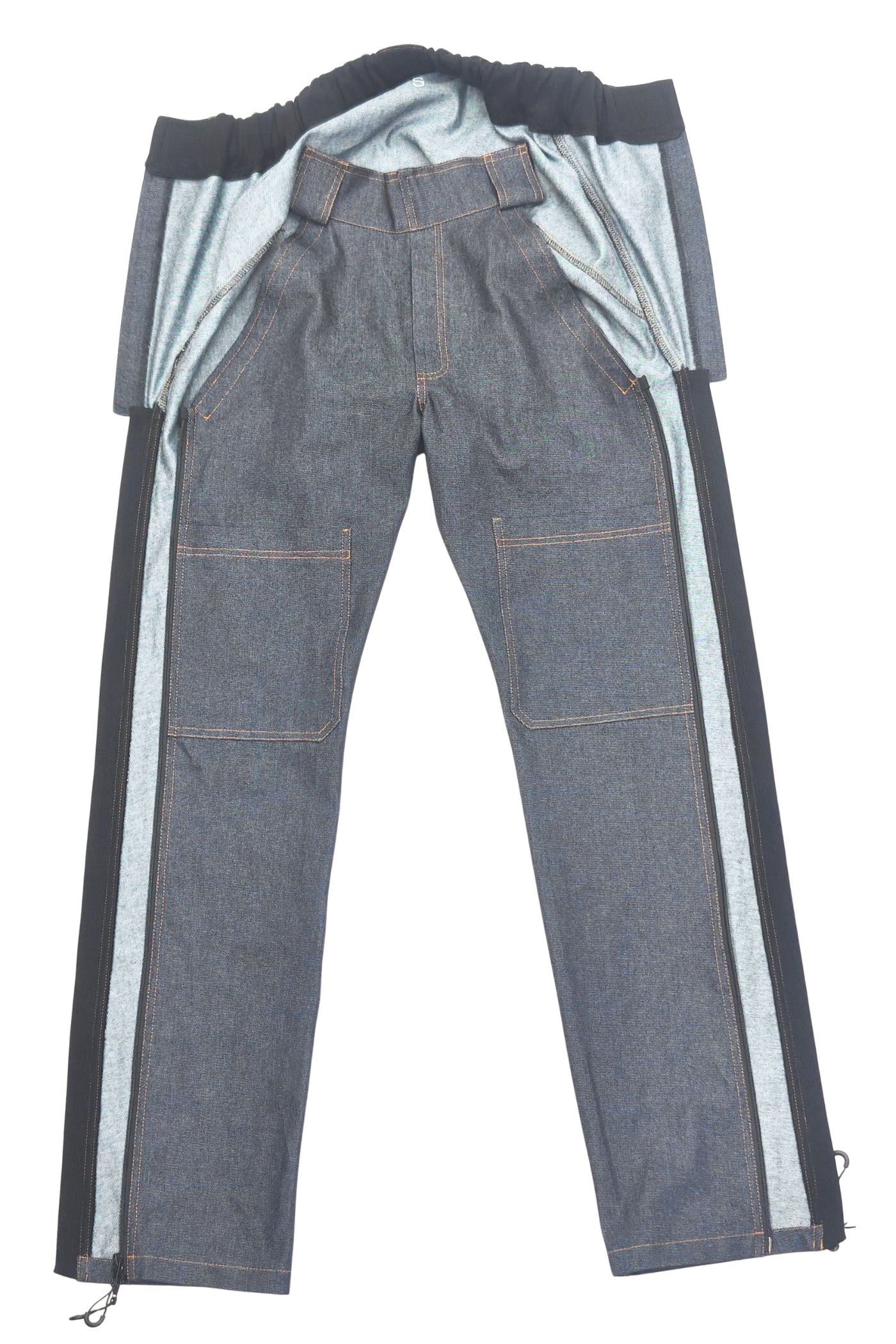 Vīriešu ratiņkrēsla adaptīvie džinsi asistētai ģērbšanai | 100% kokvilna