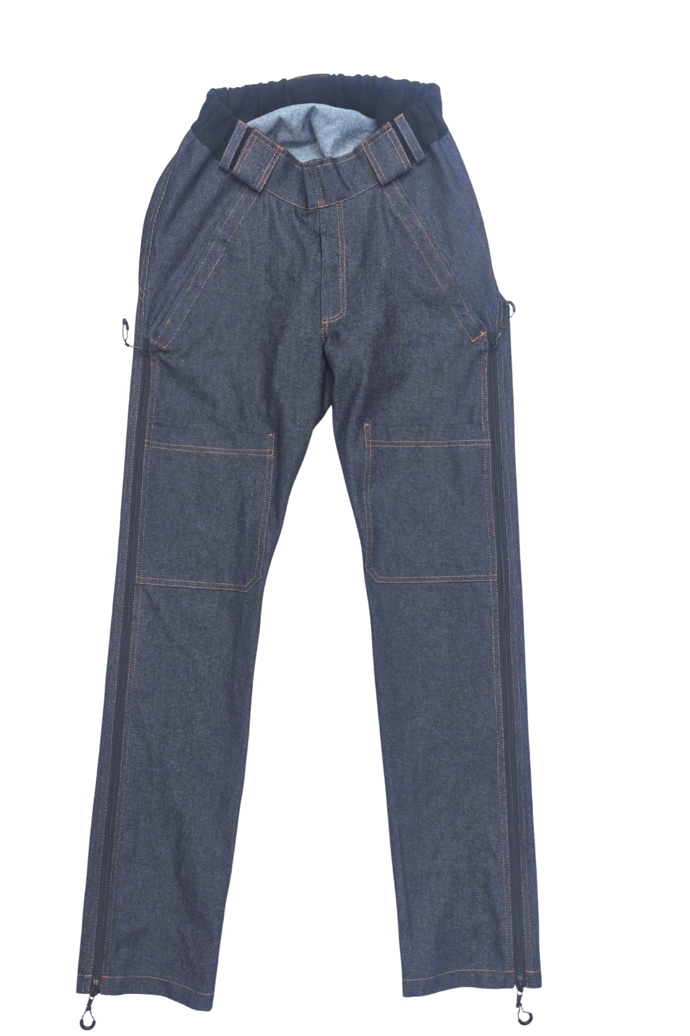 Vīriešu ratiņkrēsla adaptīvie džinsi asistētai ģērbšanai | 100% kokvilna