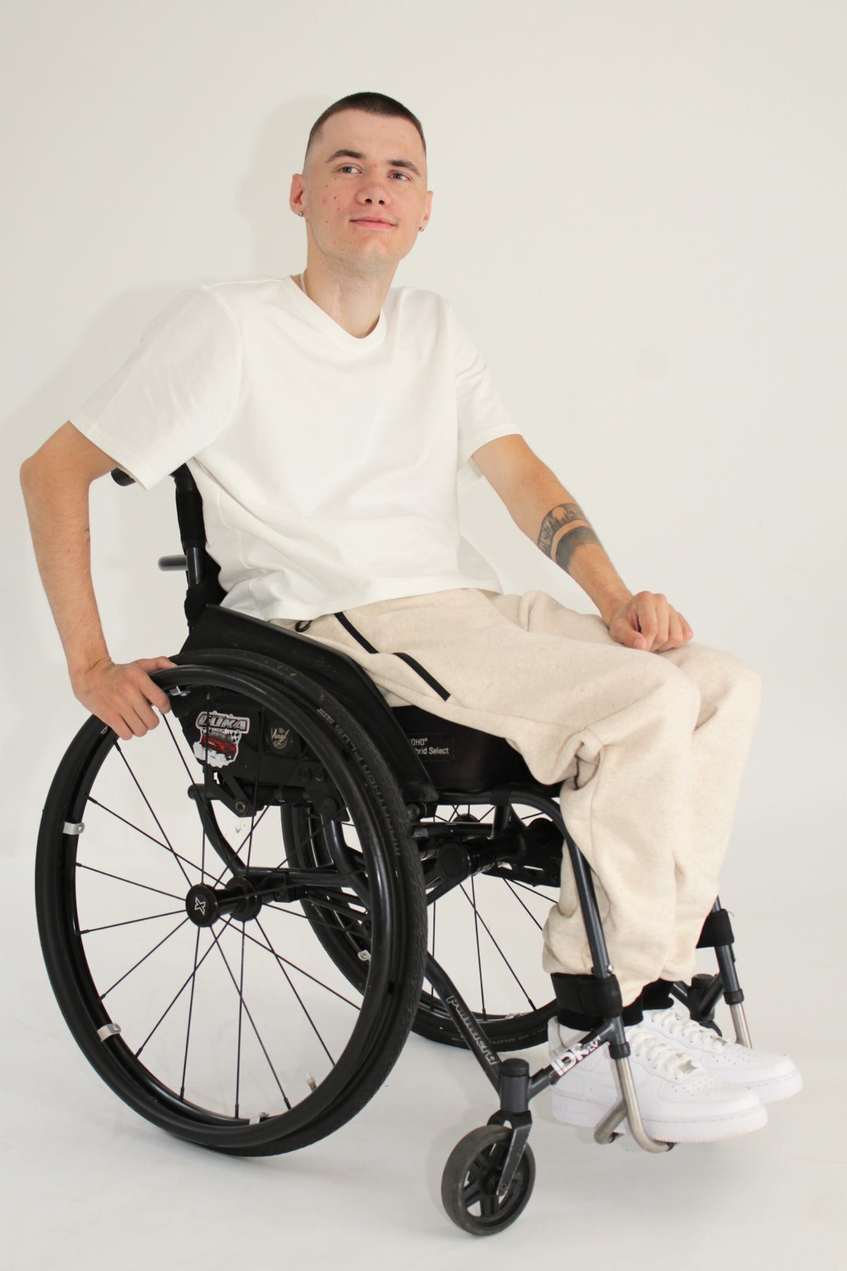 Men's wheelchair adaptive premium sweatpants with drop down front