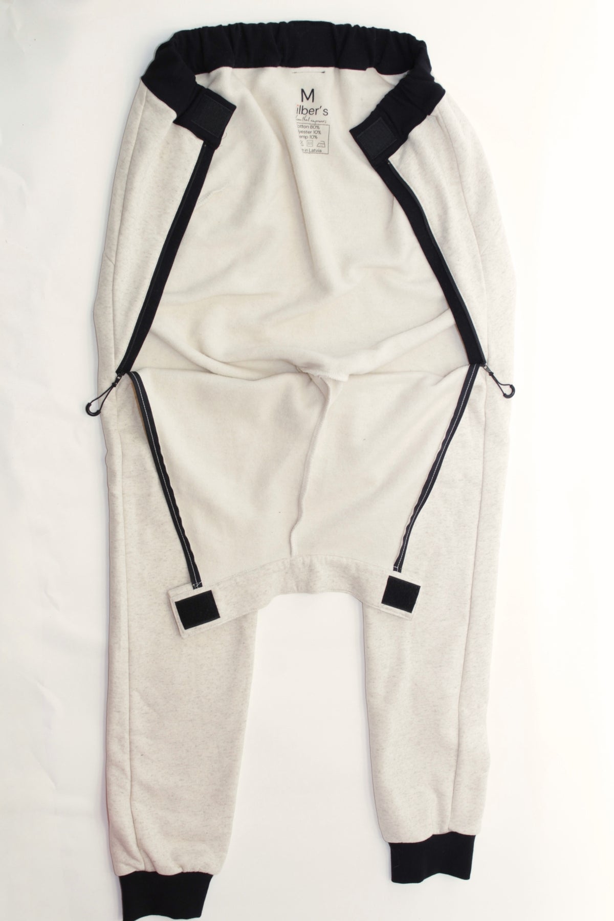 Pantalon de survêtement premium adapté pour homme en fauteuil roulant avec ouverture avant rabattable
