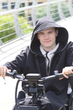 Regenjacke für Rollstuhlfahrer, atmungsaktiv, knielang