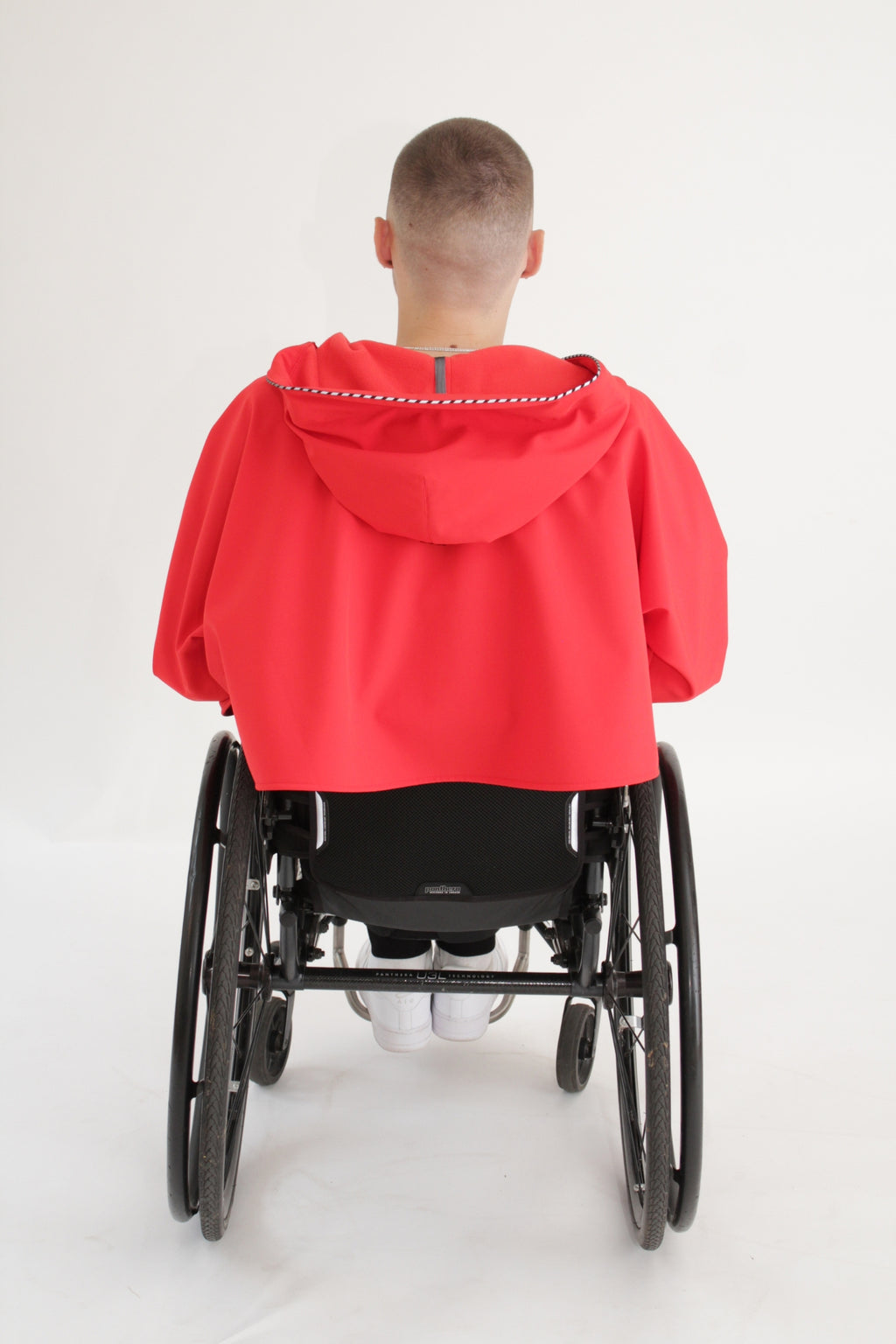 Regenjacke für Rollstuhlfahrer, atmungsaktiv, knielang