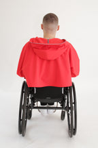 Regenjacke für Rollstuhlfahrer, atmungsaktiv, knielang