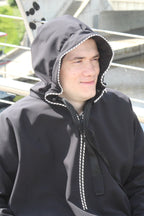 Regenjacke für Rollstuhlfahrer, atmungsaktiv, knielang