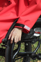 Wheelchair adaptive breathable prolonged raincoat