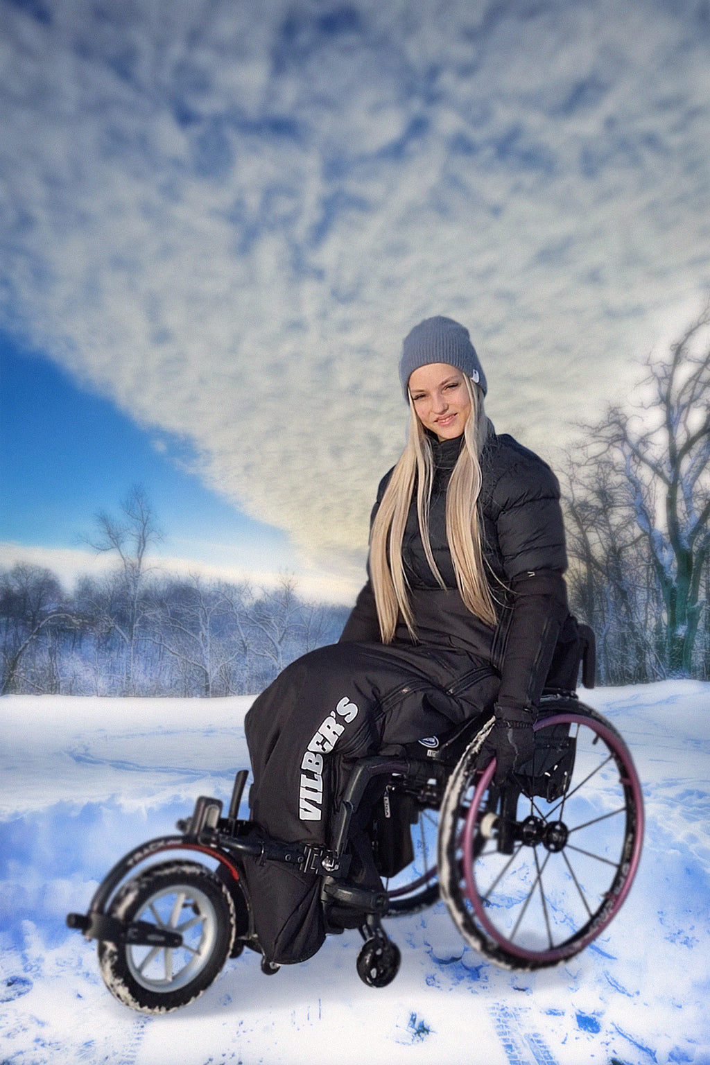 Chauffe-jambes combiné pour fauteuil roulant