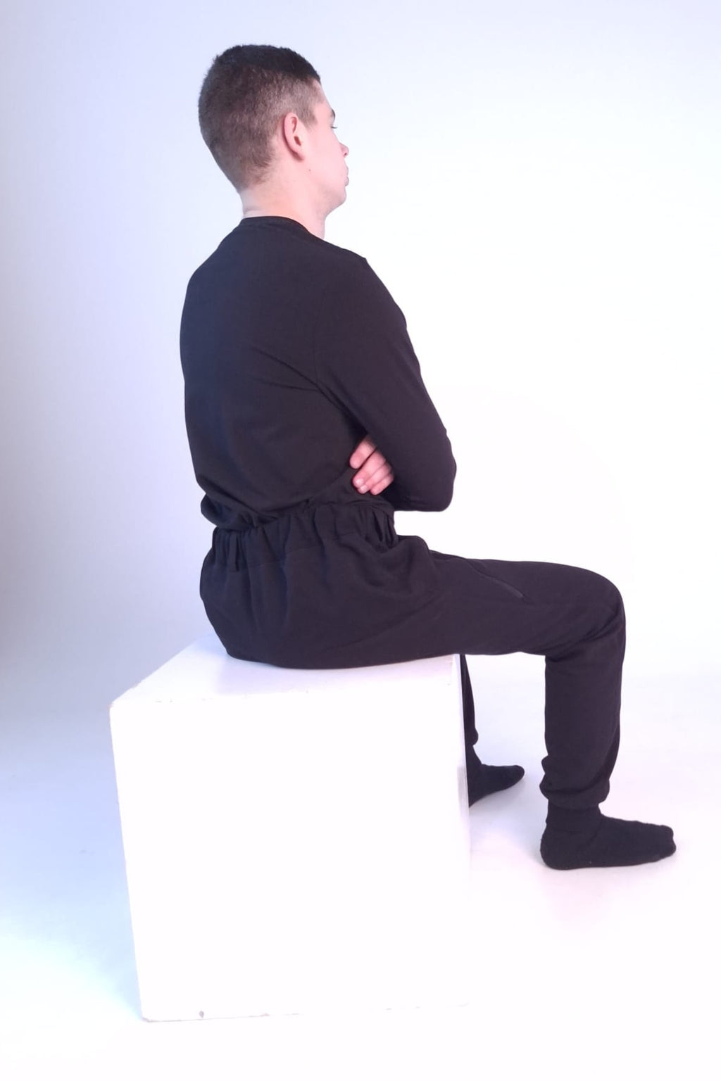 Men's wheelchair adaptive premium sweatpants with drop down front