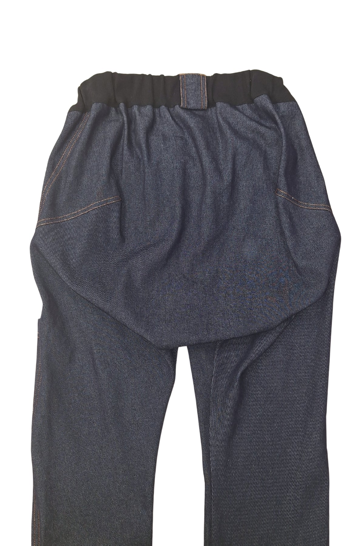 Men's wheelchair adaptive jeans with drop down front 100% cotton