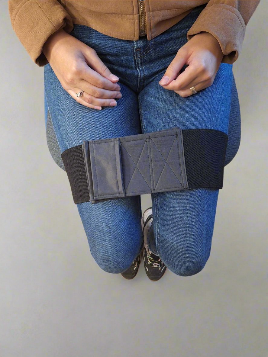 Large sangle élastique pour maintenir les jambes des utilisateurs de fauteuils roulants